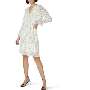 Koche Chiffon Polka Dot Ruffle Dress XS